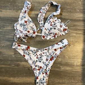 SHEIN white floral bikini!